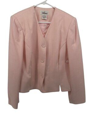Worthington Women's Blazer Jacket Size 14 Pink Tailored Fit